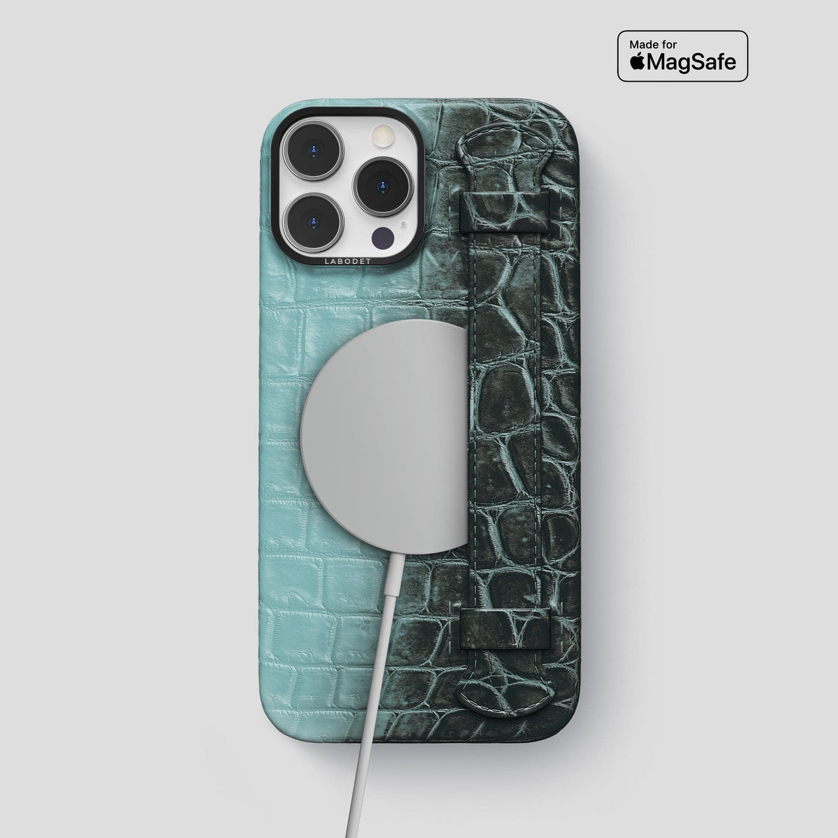 Light-Mint iPhone 13 Pro Max Himalaya Strap Case with Black Metal -5 | Light-Mint-Black