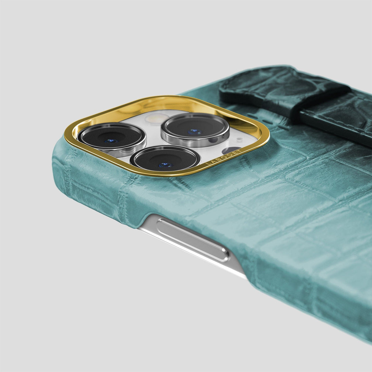 Light-Mint iPhone 13 Pro Max Himalaya Strap Case with Gold Metal -6 | Light-Mint-Gold