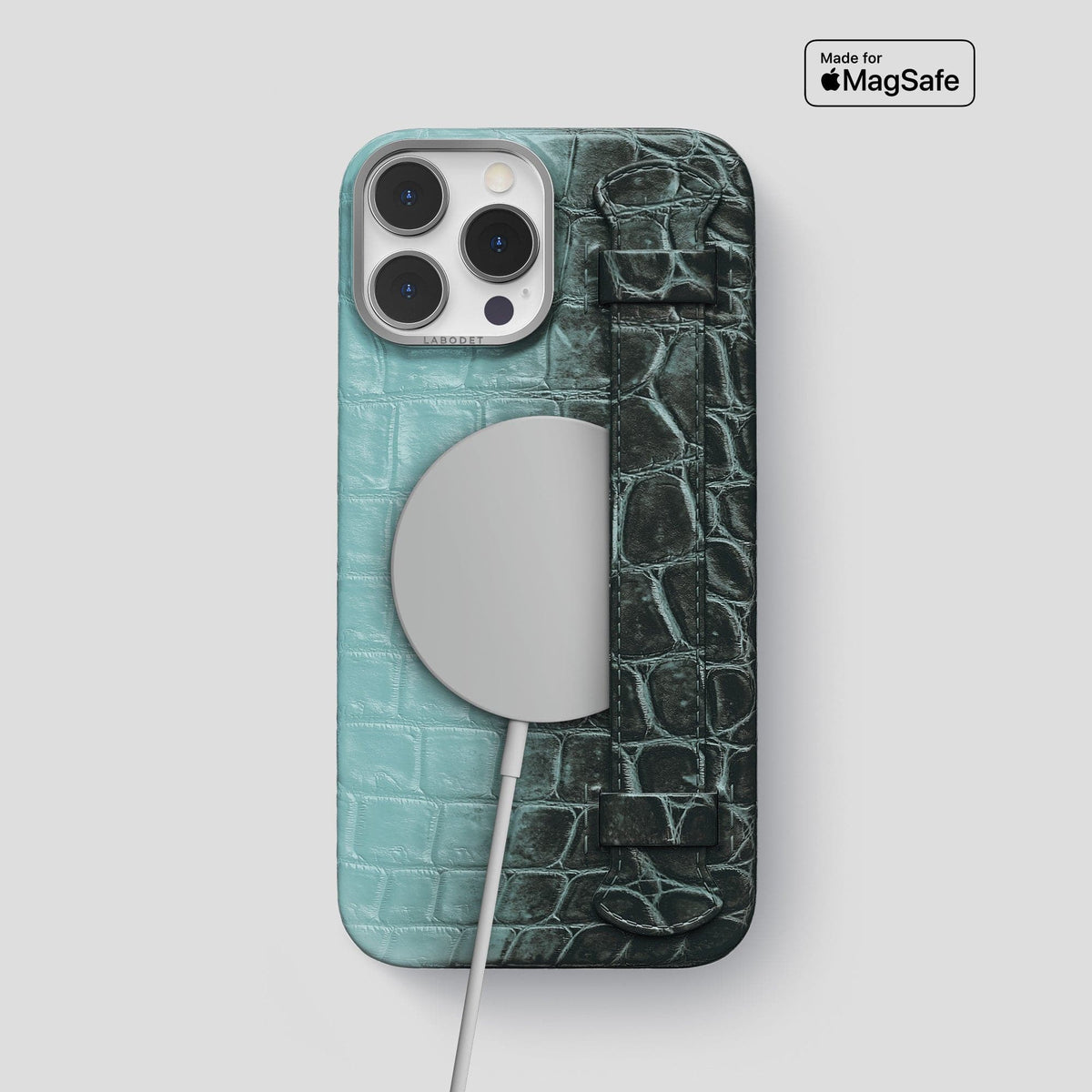 Light-Mint iPhone 13 Pro Max Himalaya Strap Case with Steel Metal -5 | Light-Mint-Steel