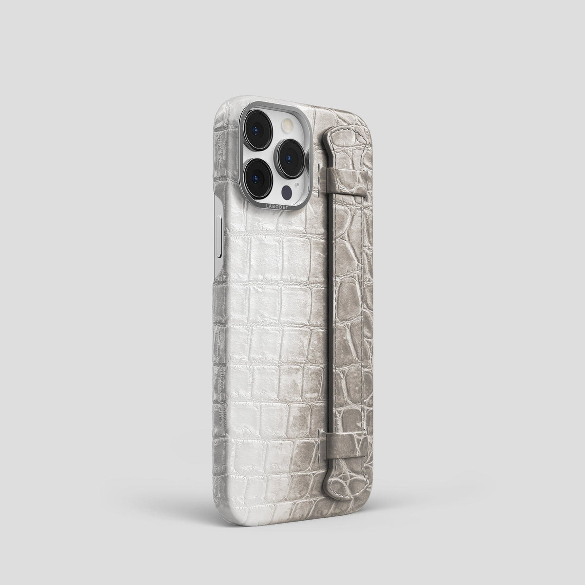 Light iPhone 13 Pro Himalaya Strap Case with Steel Metal -2 | Light-Steel