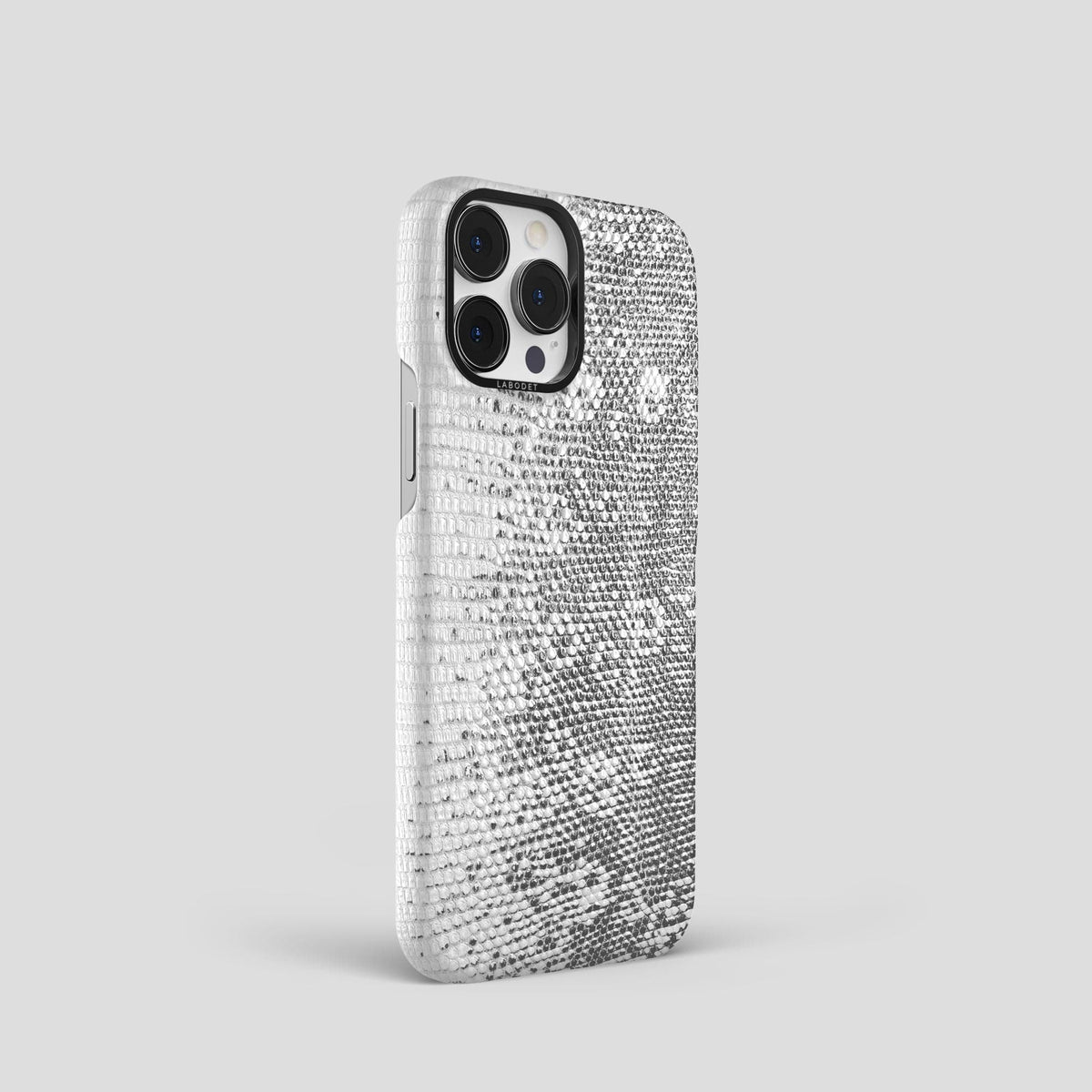 Light iPhone 13 Pro Himalayan Lizard Classic Case with Black Metal -2 | Light-Black