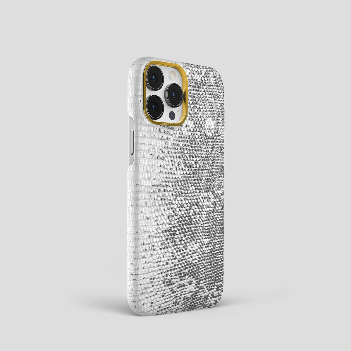 Light iPhone 13 Pro Himalayan Lizard Classic Case with Gold Metal -2 | Light-Gold