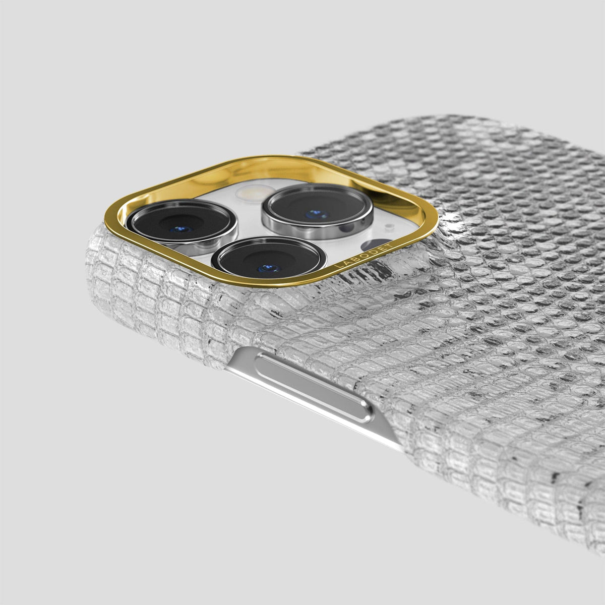 Light iPhone 13 Pro Himalayan Lizard Classic Case with Gold Metal -6 | Light-Gold