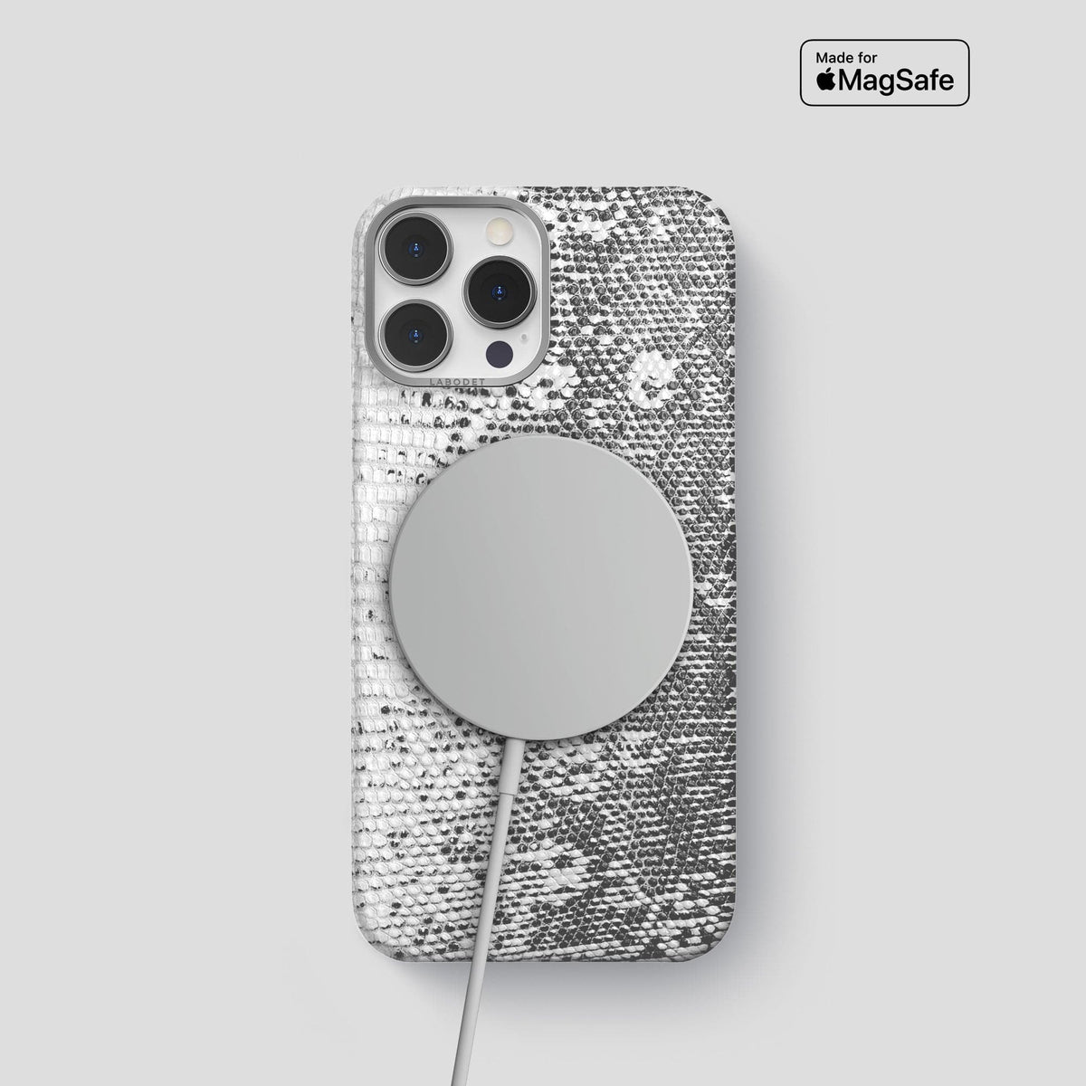 Light iPhone 13 Pro Himalayan Lizard Classic Case with Steel Metal -5 | Light-Steel