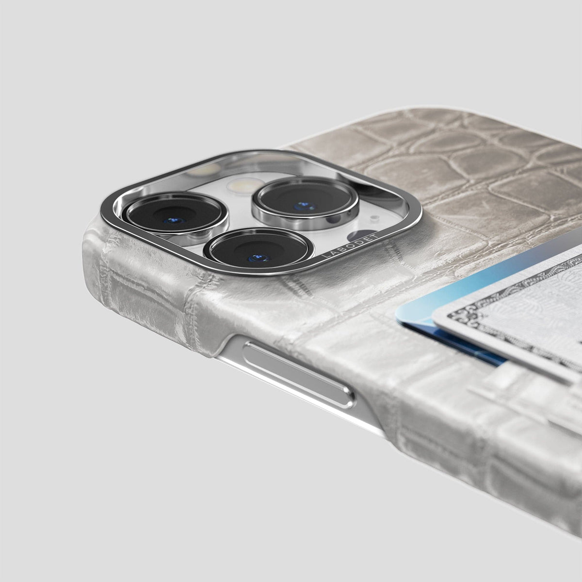 Light iPhone 13 Pro Max Himalaya Card Case with Steel Metal -5 | Light-Steel