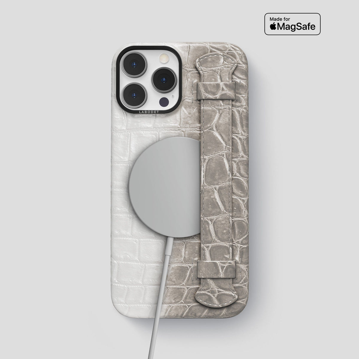 Light iPhone 13 Pro Max Himalaya Strap Case with Black Metal -5 | Light-Black