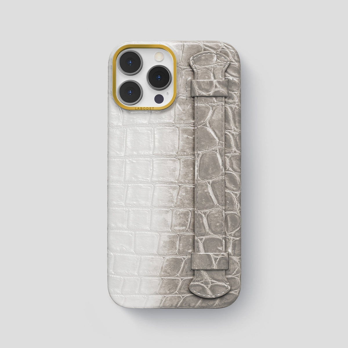 Light iPhone 13 Pro Max Himalaya Strap Case with Gold Metal -1 | Light-Gold