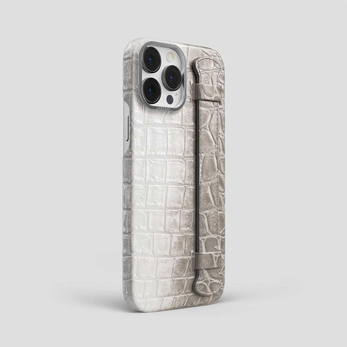 Light iPhone 13 Pro Max Himalaya Strap Case with Steel Metal -2 | Light-Steel