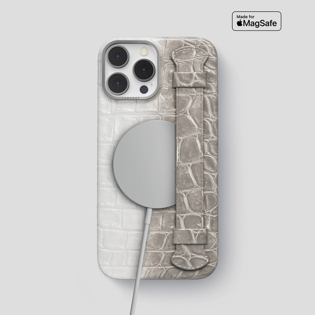Light iPhone 13 Pro Max Himalaya Strap Case with Steel Metal -5 | Light-Steel