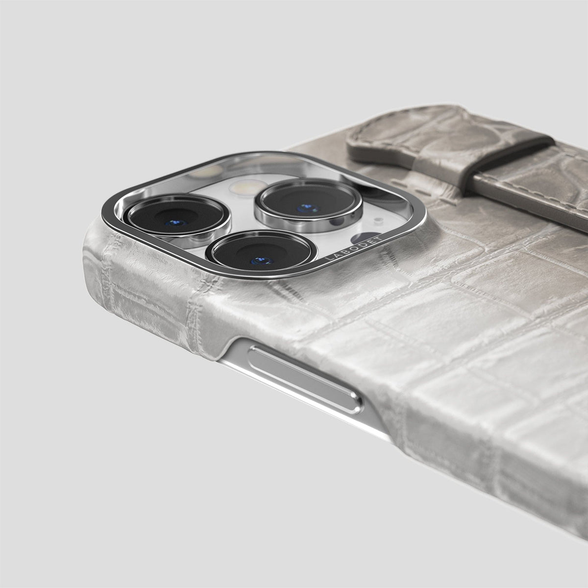 Light iPhone 13 Pro Max Himalaya Strap Case with Steel Metal -6 | Light-Steel