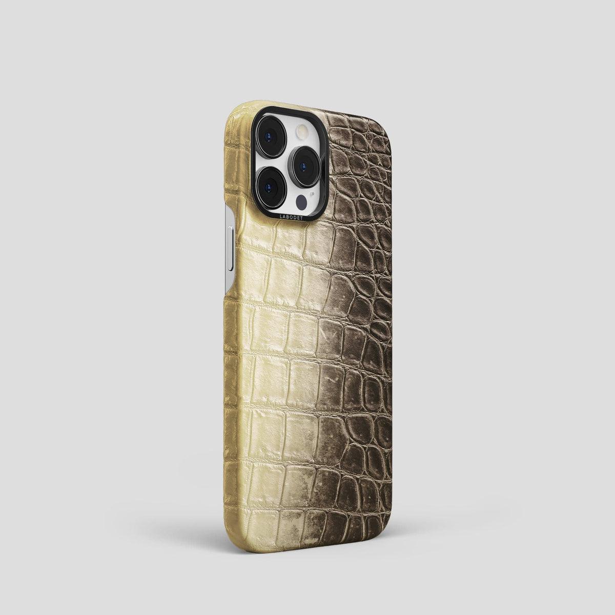 Natural iPhone 13 Pro Himalaya Classic Case with Black Metal -2 | Natural-Black