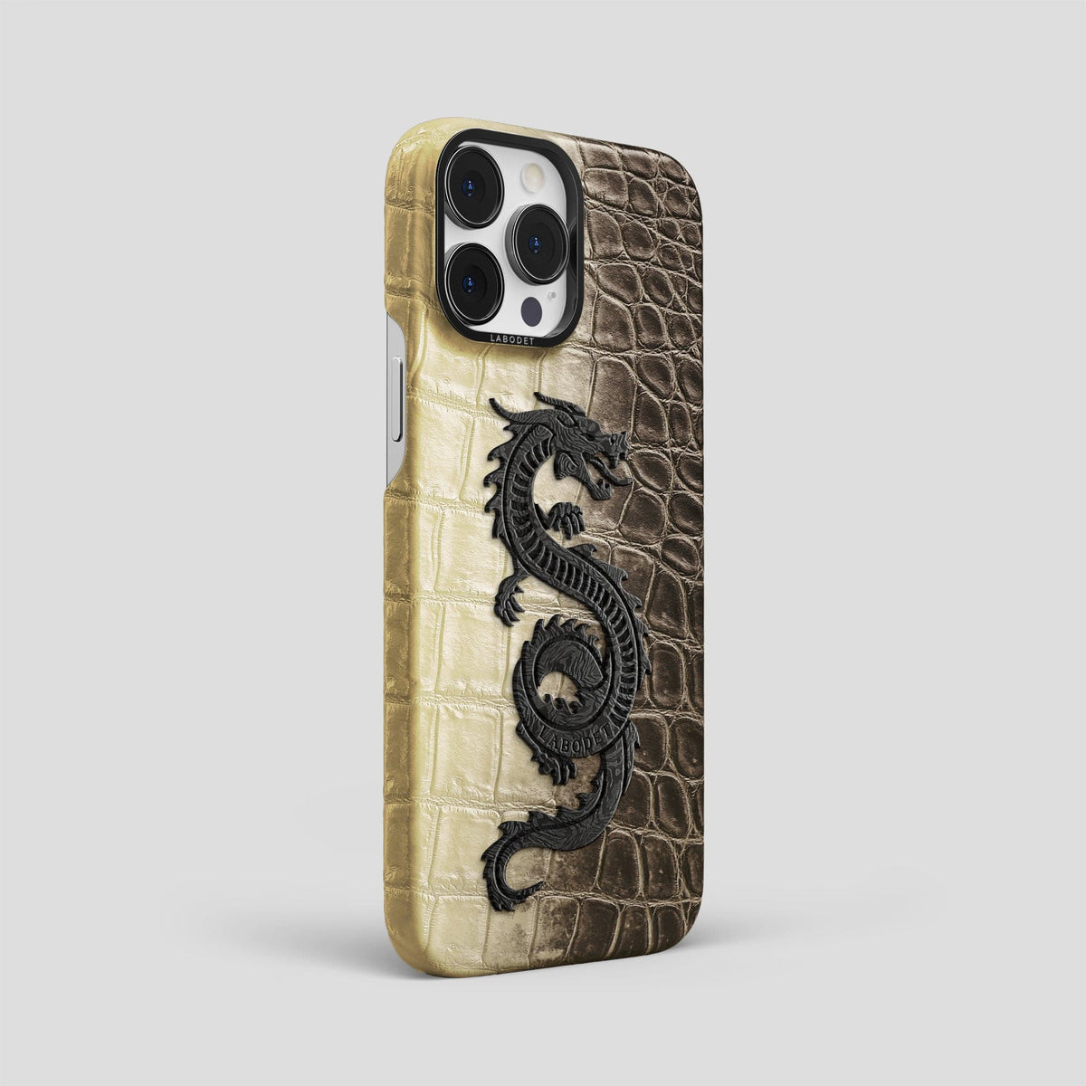 Natural iPhone 13 Pro Max Himalaya Classic Case with Black Metal -2 | Natural-Black