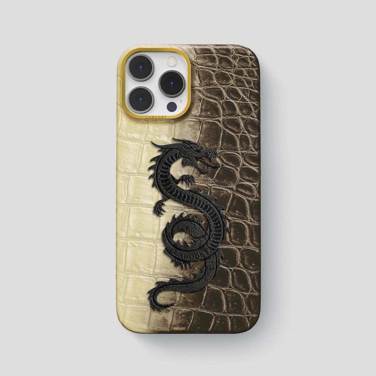 Natural iPhone 13 Pro Max Himalaya Classic Case with Gold Metal -1 | Natural-Gold