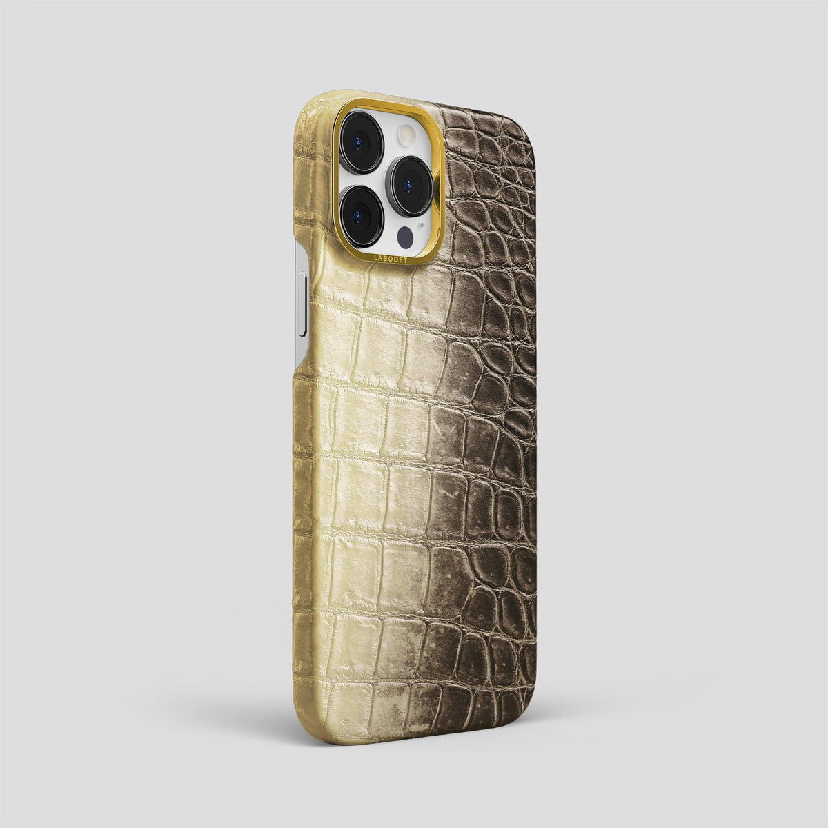 Natural iPhone 13 Pro Max Himalaya Classic Case with Gold Metal -2 | Natural-Gold
