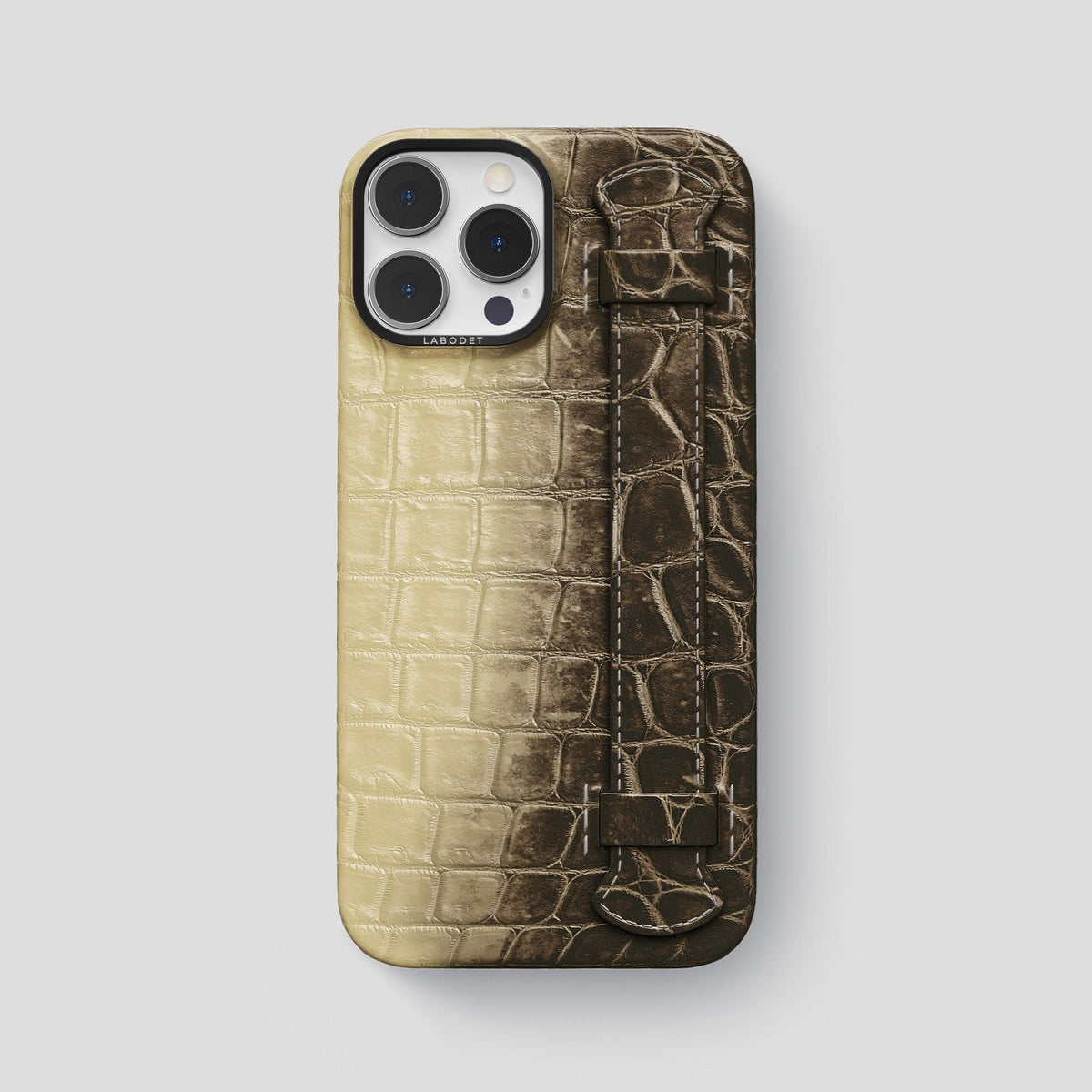 Natural iPhone 13 Pro Max Himalaya Strap Case with Black Metal -1 | Natural-Black