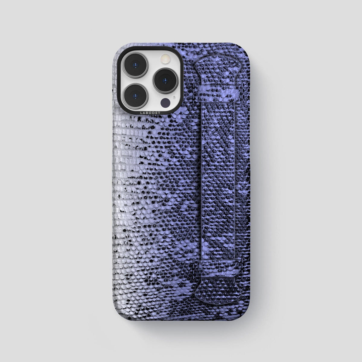 Navy-Blue iPhone 13 Pro Max Himalayan Lizard Strap Case with Black Metal -1 | Navy-Blue-Black