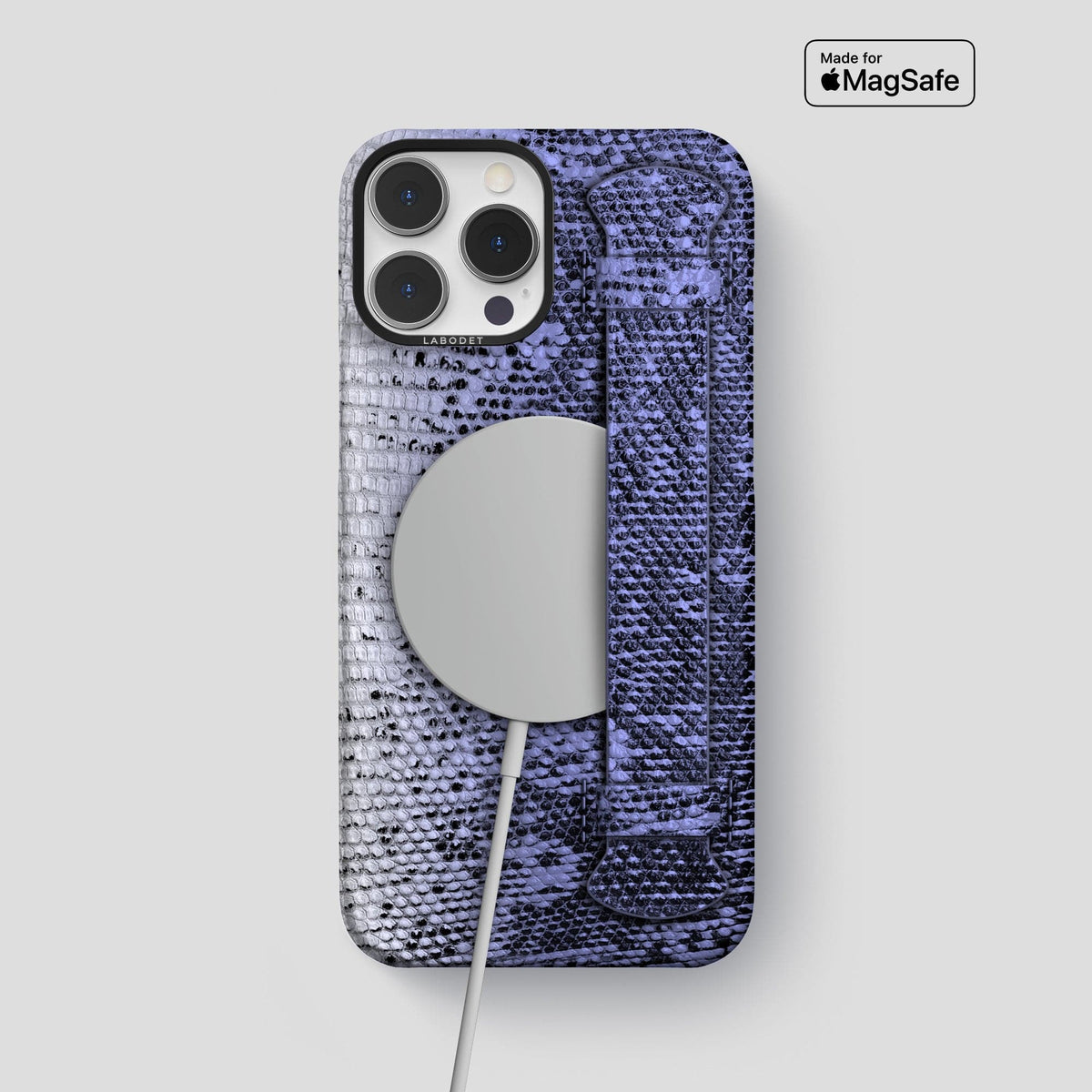 Navy-Blue iPhone 13 Pro Max Himalayan Lizard Strap Case with Black Metal -5 | Navy-Blue-Black
