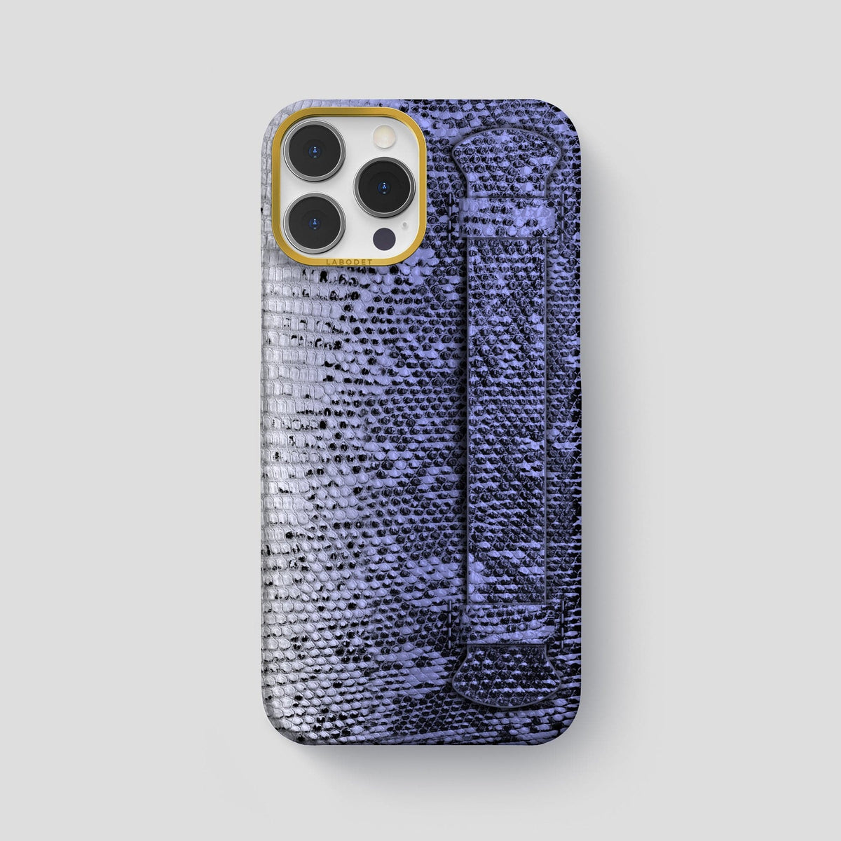 Navy-Blue iPhone 13 Pro Max Himalayan Lizard Strap Case with Gold Metal -1 | Navy-Blue-Gold