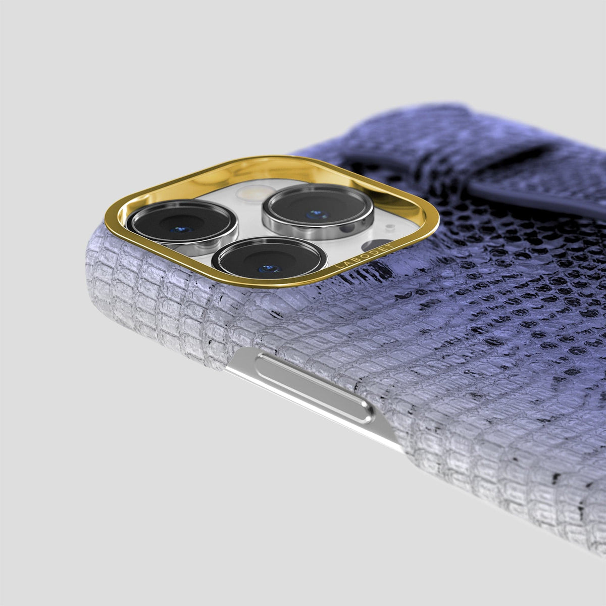 Navy-Blue iPhone 13 Pro Max Himalayan Lizard Strap Case with Gold Metal -6 | Navy-Blue-Gold