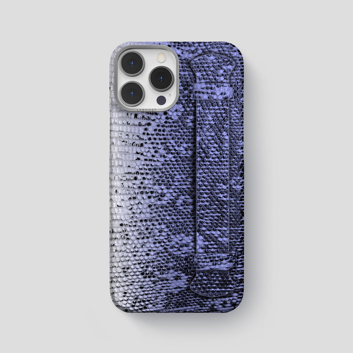 Navy-Blue iPhone 13 Pro Max Himalayan Lizard Strap Case with Steel Metal -1 | Navy-Blue-Steel