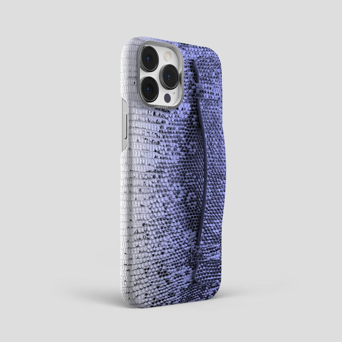 Navy-Blue iPhone 13 Pro Max Himalayan Lizard Strap Case with Steel Metal -2 | Navy-Blue-Steel