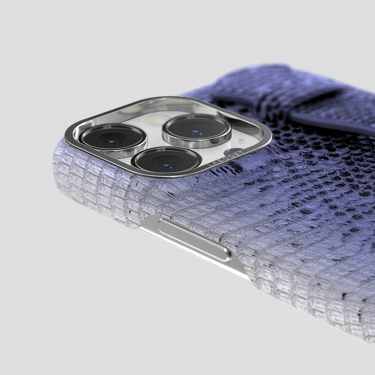 Navy-Blue iPhone 13 Pro Max Himalayan Lizard Strap Case with Steel Metal -6 | Navy-Blue-Steel