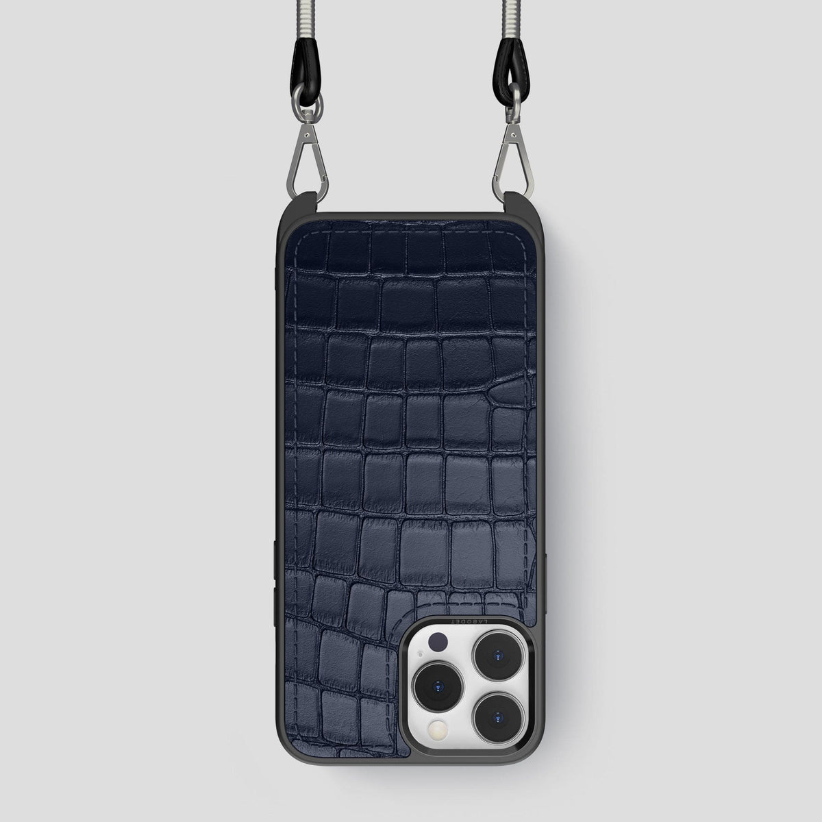 Navy Blue iPhone 13 Pro Crossbody Sport Case Alligator -1 | Navy-Blue