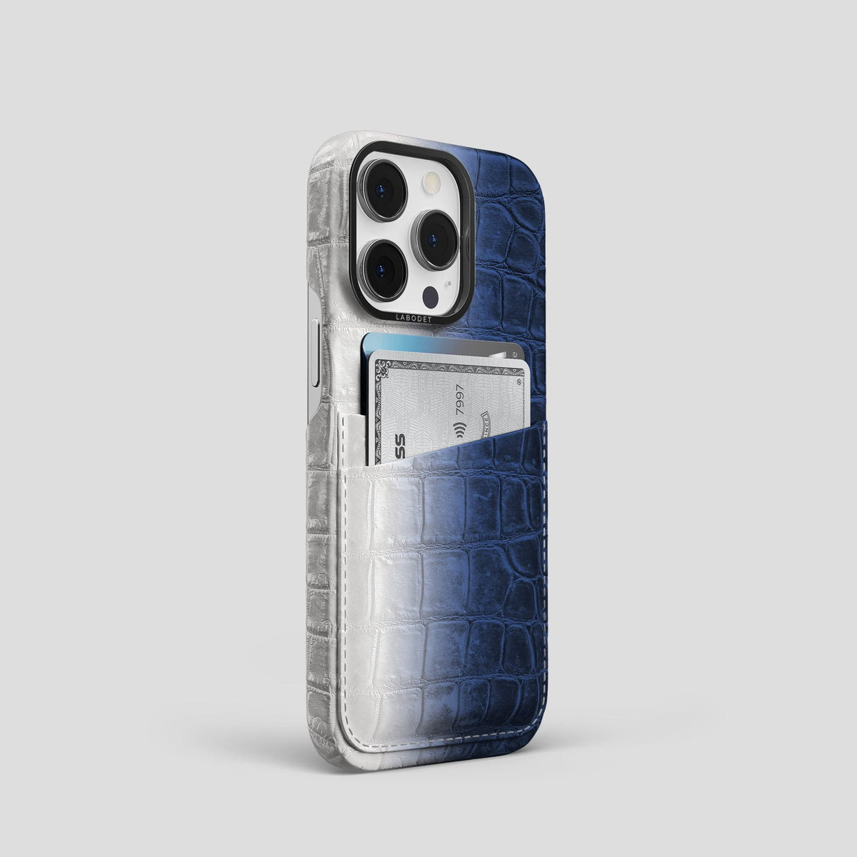Navy Blue iPhone 13 Pro Himalaya Card Case with Black Metal -2 | Navy-Blue-Black