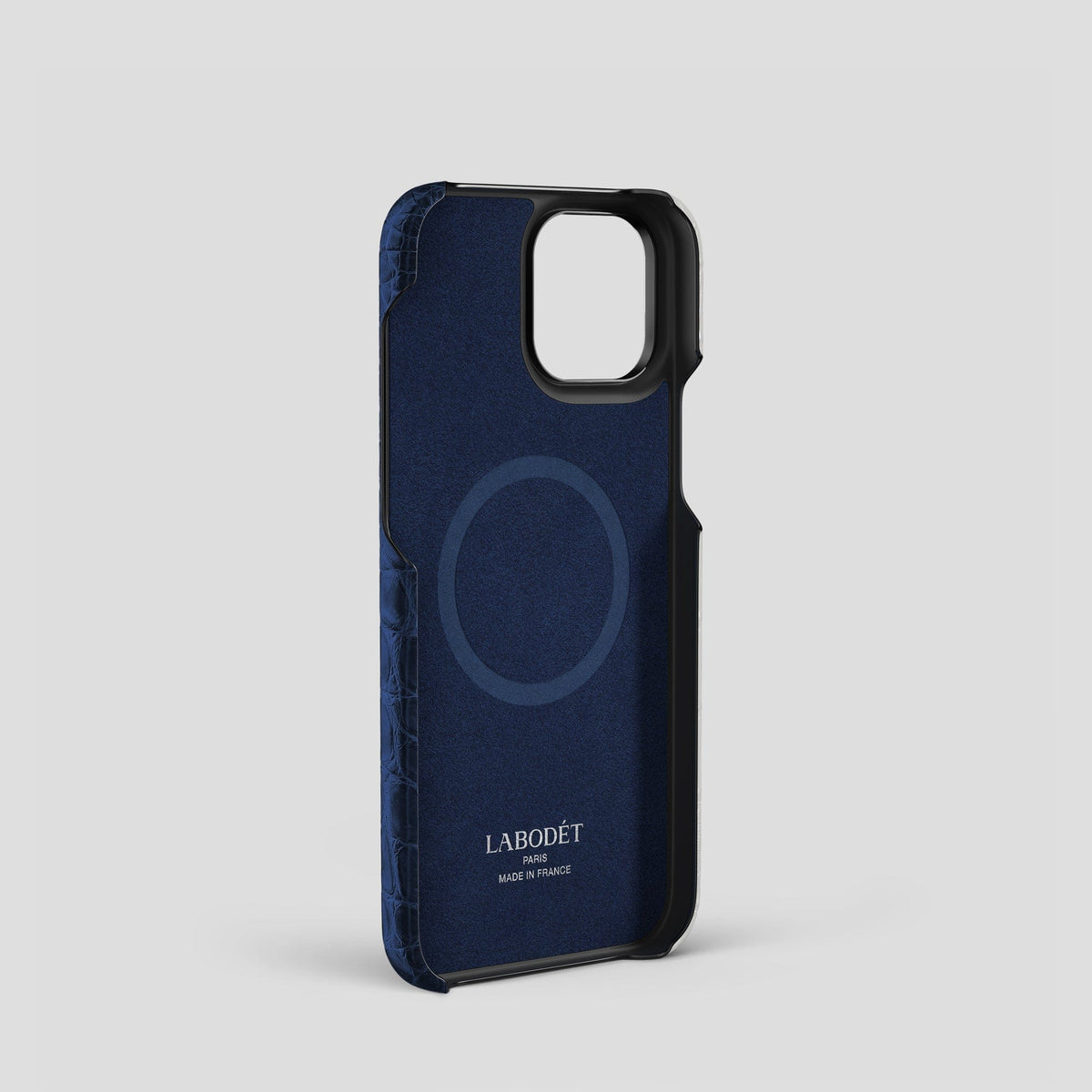 Navy Blue iPhone 13 Pro Himalaya Card Case with Black Metal -4 | Navy-Blue-Black