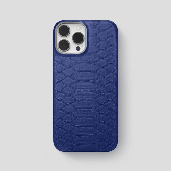 Navy Blue iPhone 13 Pro Max Classic Case Python with Steel Metal -1 | Navy-Blue-Steel