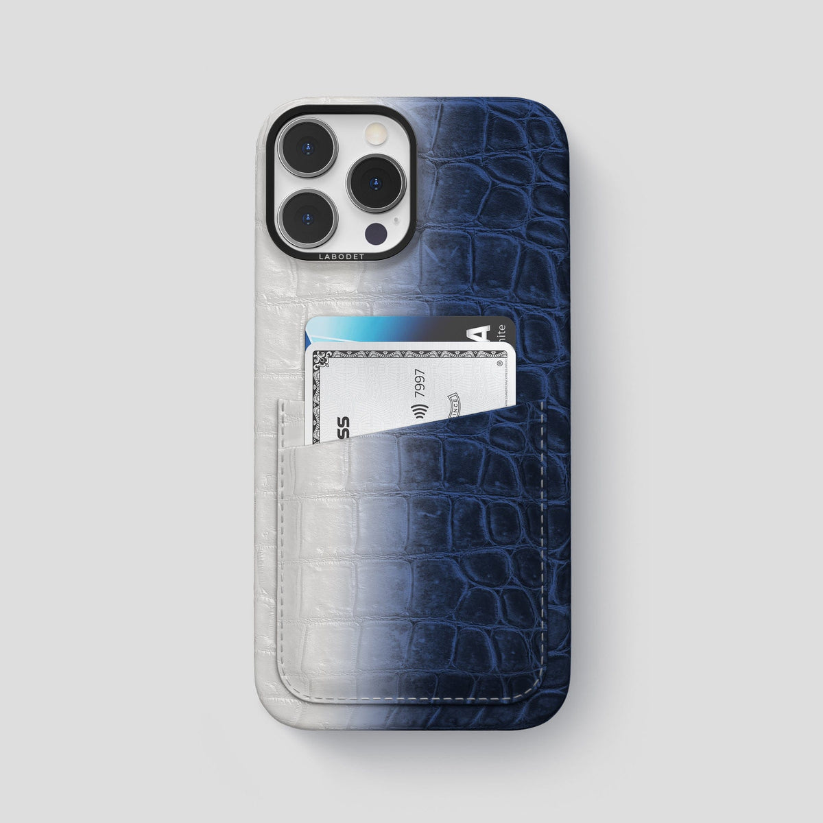Navy Blue iPhone 13 Pro Max Himalaya Card Case with Black Metal -1 | Navy-Blue-Black