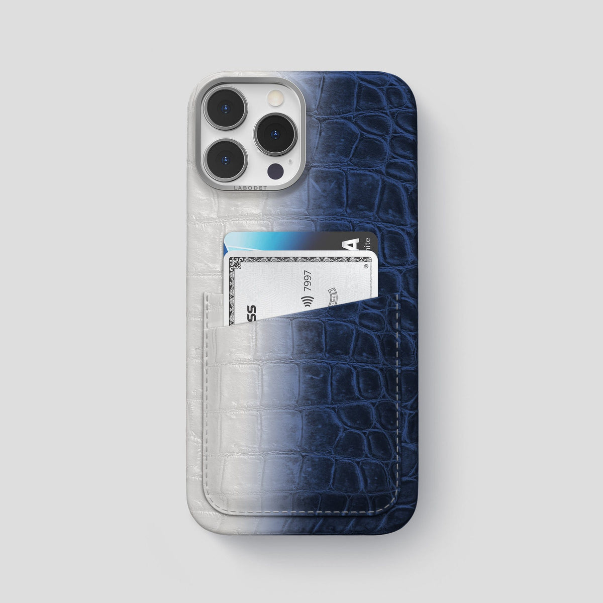Navy Blue iPhone 13 Pro Max Himalaya Card Case with Steel Metal -1 | Navy-Blue-Steel
