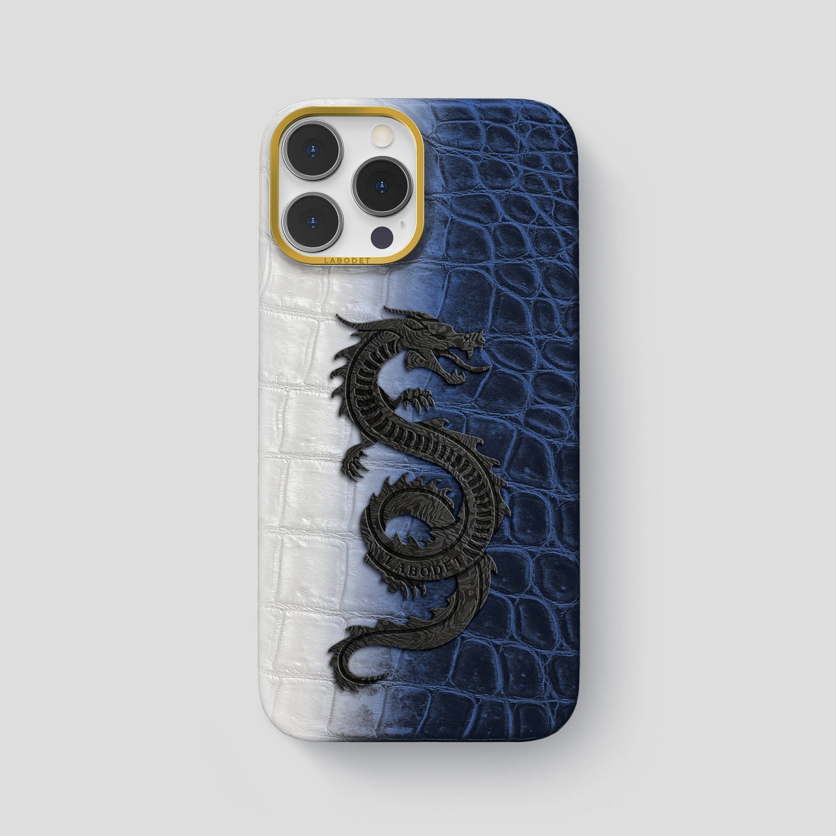 Navy Blue iPhone 13 Pro Max Himalaya Classic Case with Gold Metal -1 | Navy-Blue-Gold