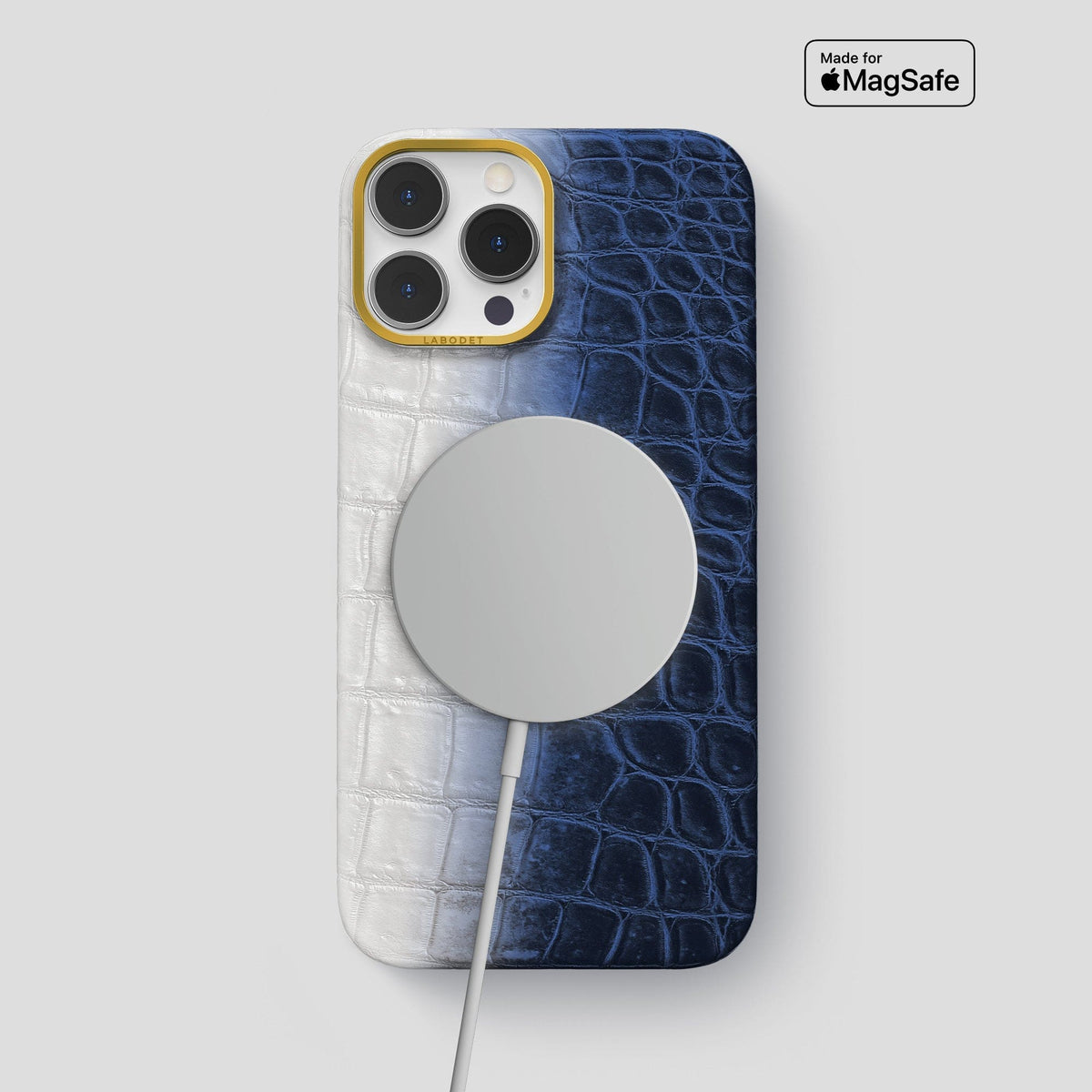 Navy Blue iPhone 13 Pro Max Himalaya Classic Case with Gold Metal -4 | Navy-Blue-Gold