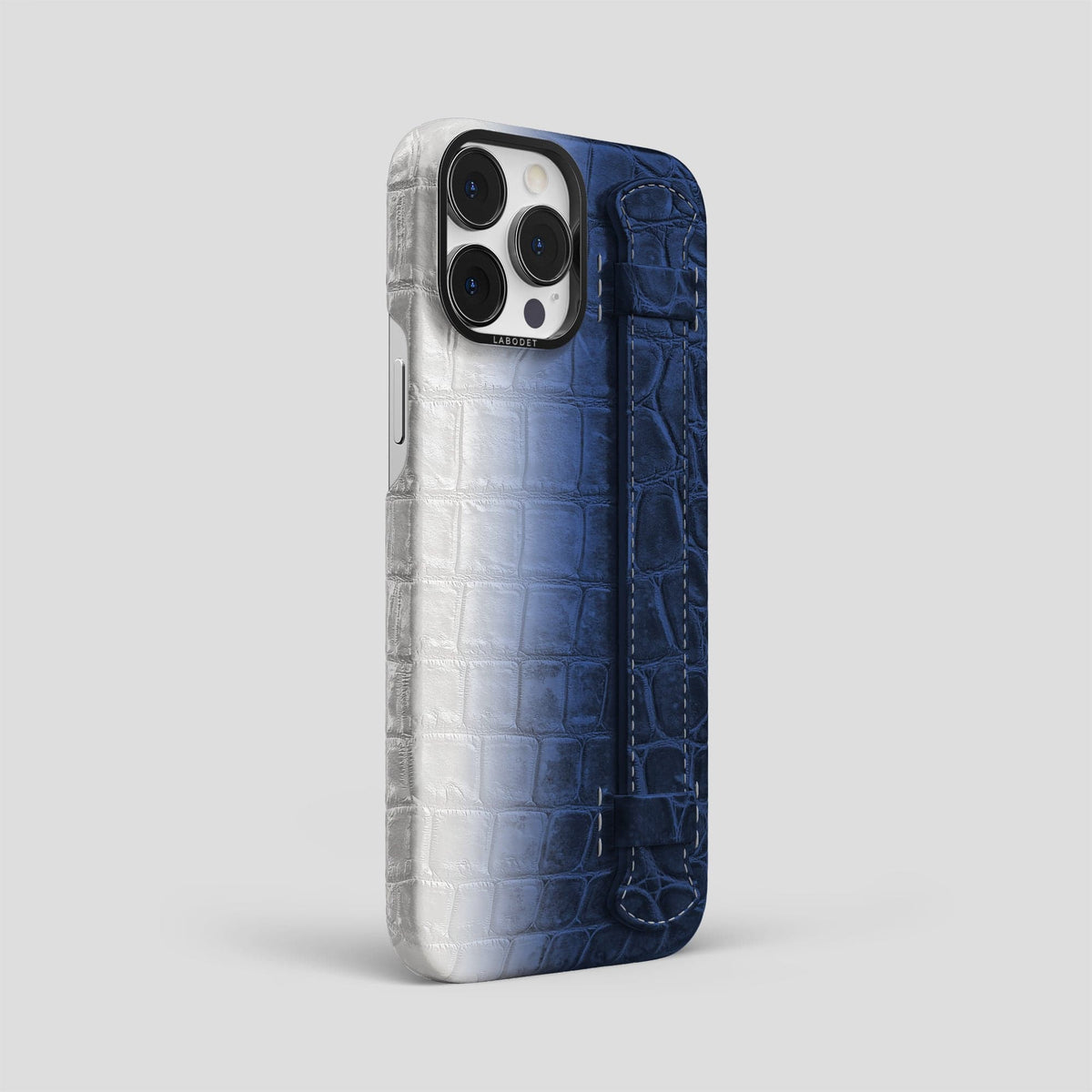 Navy Blue iPhone 13 Pro Max Himalaya Strap Case with Black Metal -2 | Navy-Blue-Black