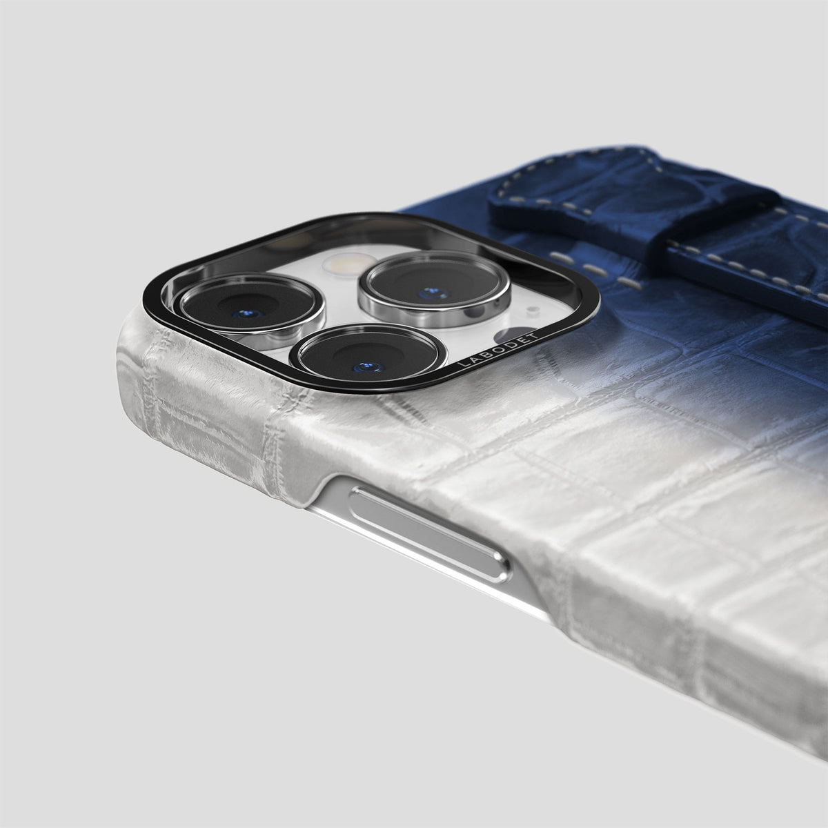 Navy Blue iPhone 13 Pro Max Himalaya Strap Case with Black Metal -6 | Navy-Blue-Black