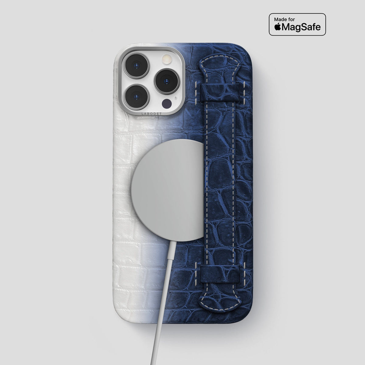 Navy Blue iPhone 13 Pro Max Himalaya Strap Case with Steel Metal -5 | Navy-Blue-Steel