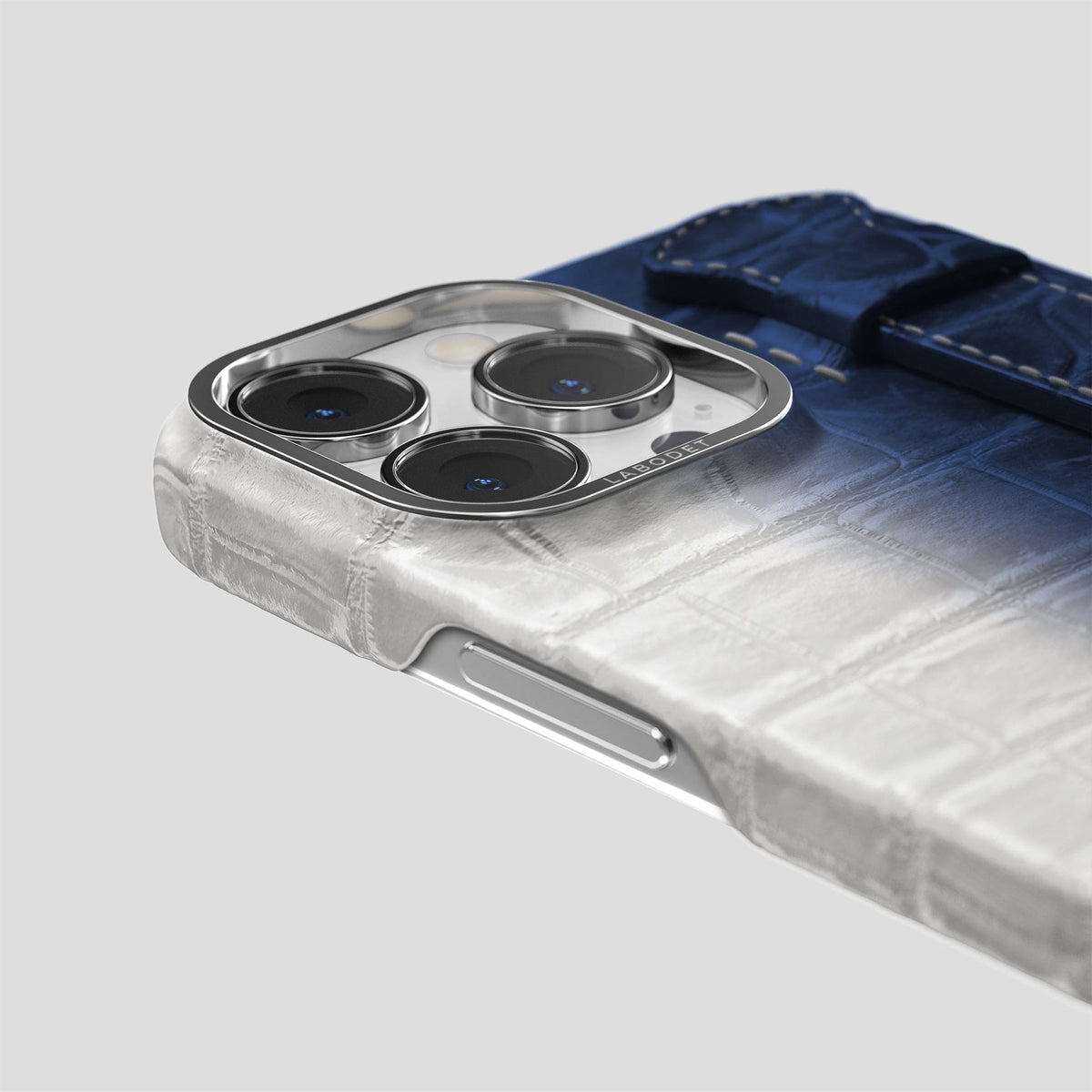Navy Blue iPhone 13 Pro Max Himalaya Strap Case with Steel Metal -6 | Navy-Blue-Steel