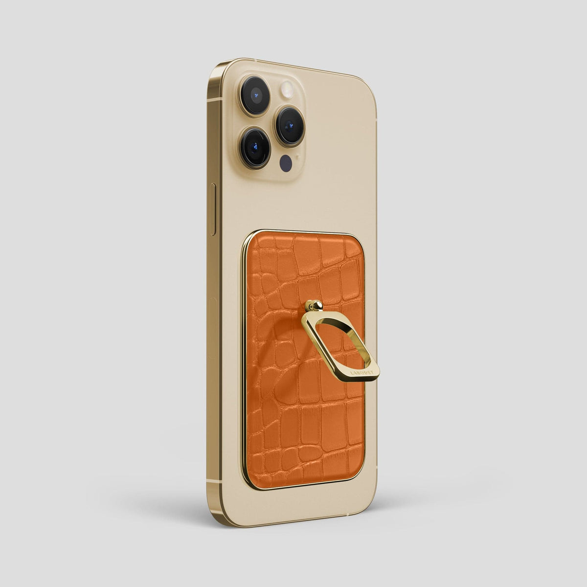 Orange MagSafe Ring iPhone 13 Pro Max Alligator with Gold Metal -2 | Orange-Gold