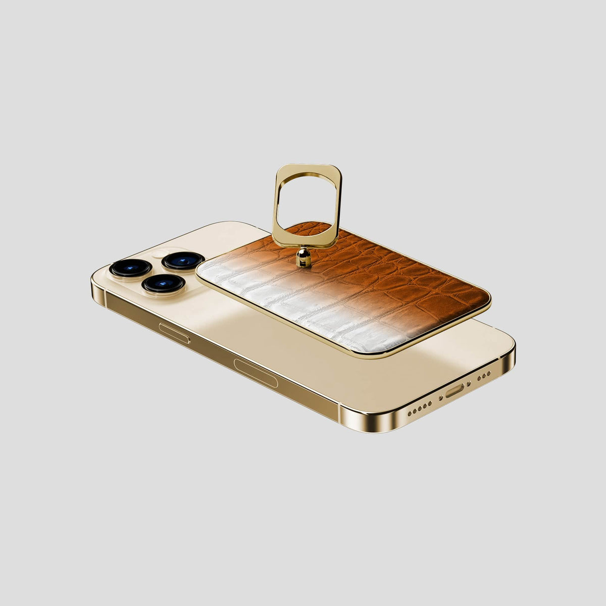 Orange iPhone 13 Pro Himalaya MagSafe Ring with Gold Metal -4 | Orange-Gold
