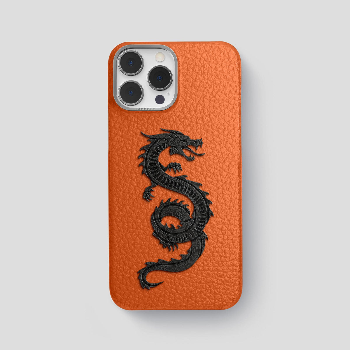Orange iPhone 13 Pro Max Classic Case Calf with Steel Metal -1 | Orange-Steel