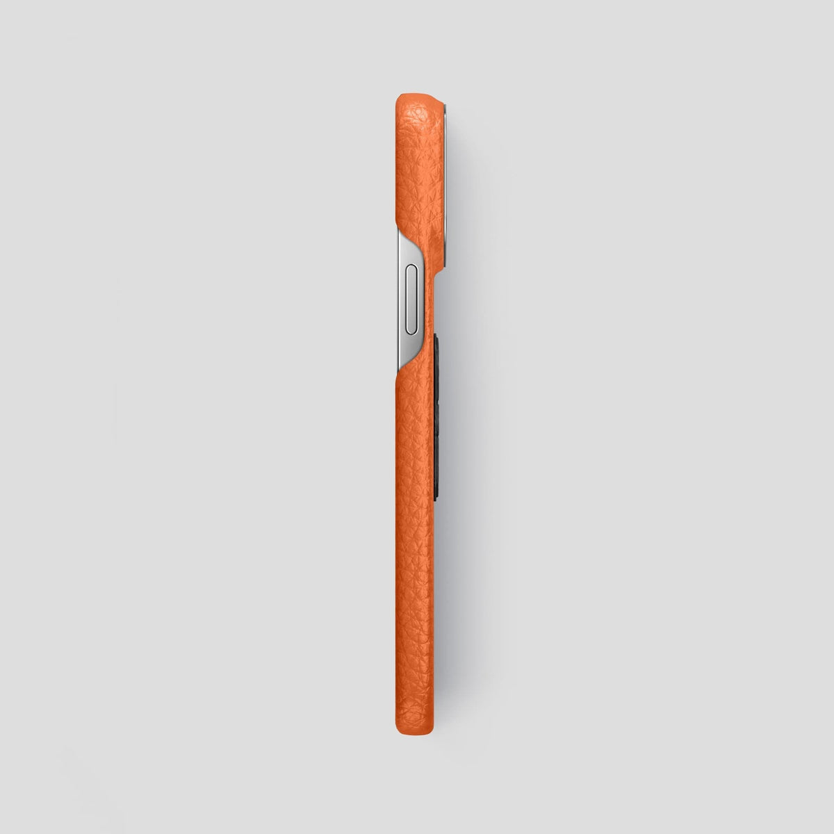 Orange iPhone 13 Pro Max Classic Case Calf with Steel Metal -3 | Orange-Steel