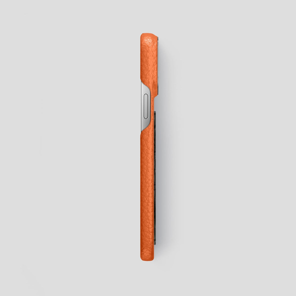 Orange iPhone 13 Pro Max Classic Case Calf with Steel Metal -3 | Orange-Steel