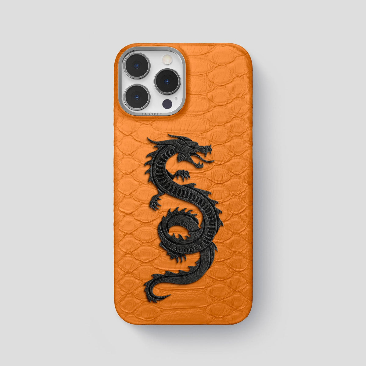 Orange iPhone 13 Pro Max Classic Case Python with Steel Metal -1 | Orange-Steel
