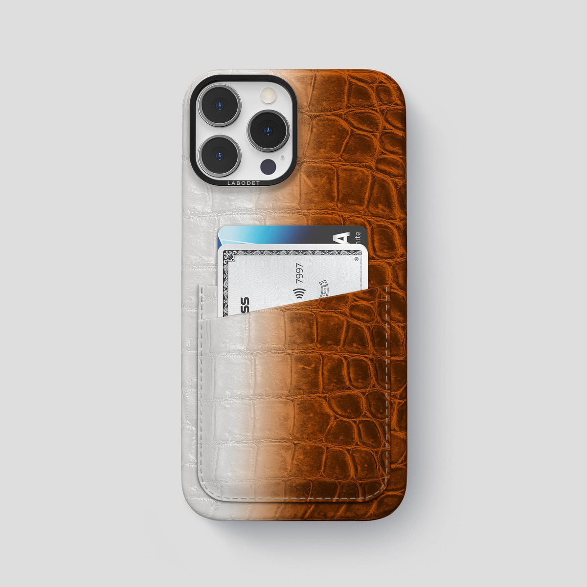 Orange iPhone 13 Pro Max Himalaya Card Case with Black Metal -1 | Orange-Black