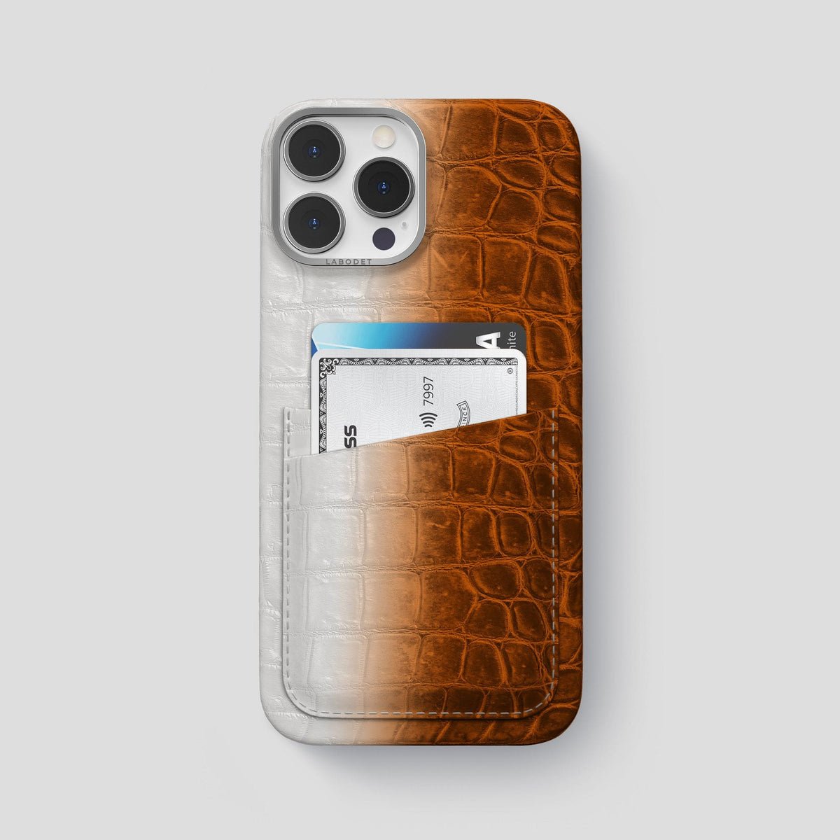 Orange iPhone 13 Pro Max Himalaya Card Case with Steel Metal -1 | Orange-Steel