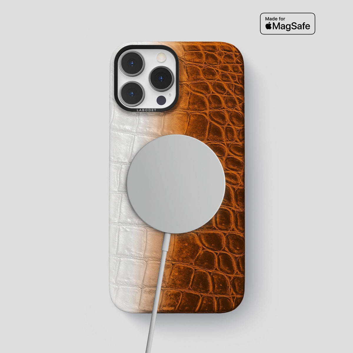 Orange iPhone 13 Pro Max Himalaya Classic Case with Black Metal -4 | Orange-Black