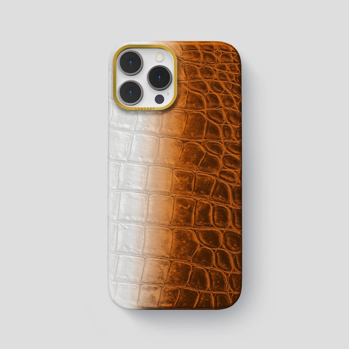 Orange iPhone 13 Pro Max Himalaya Classic Case with Gold Metal -1 | Orange-Gold