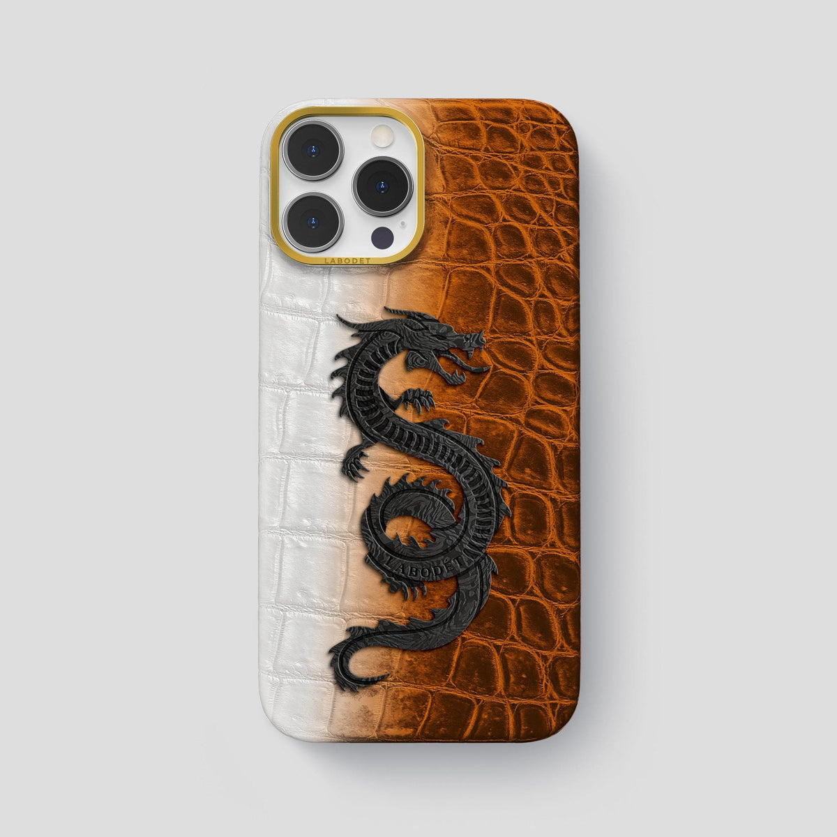 Orange iPhone 13 Pro Max Himalaya Classic Case with Gold Metal -1 | Orange-Gold