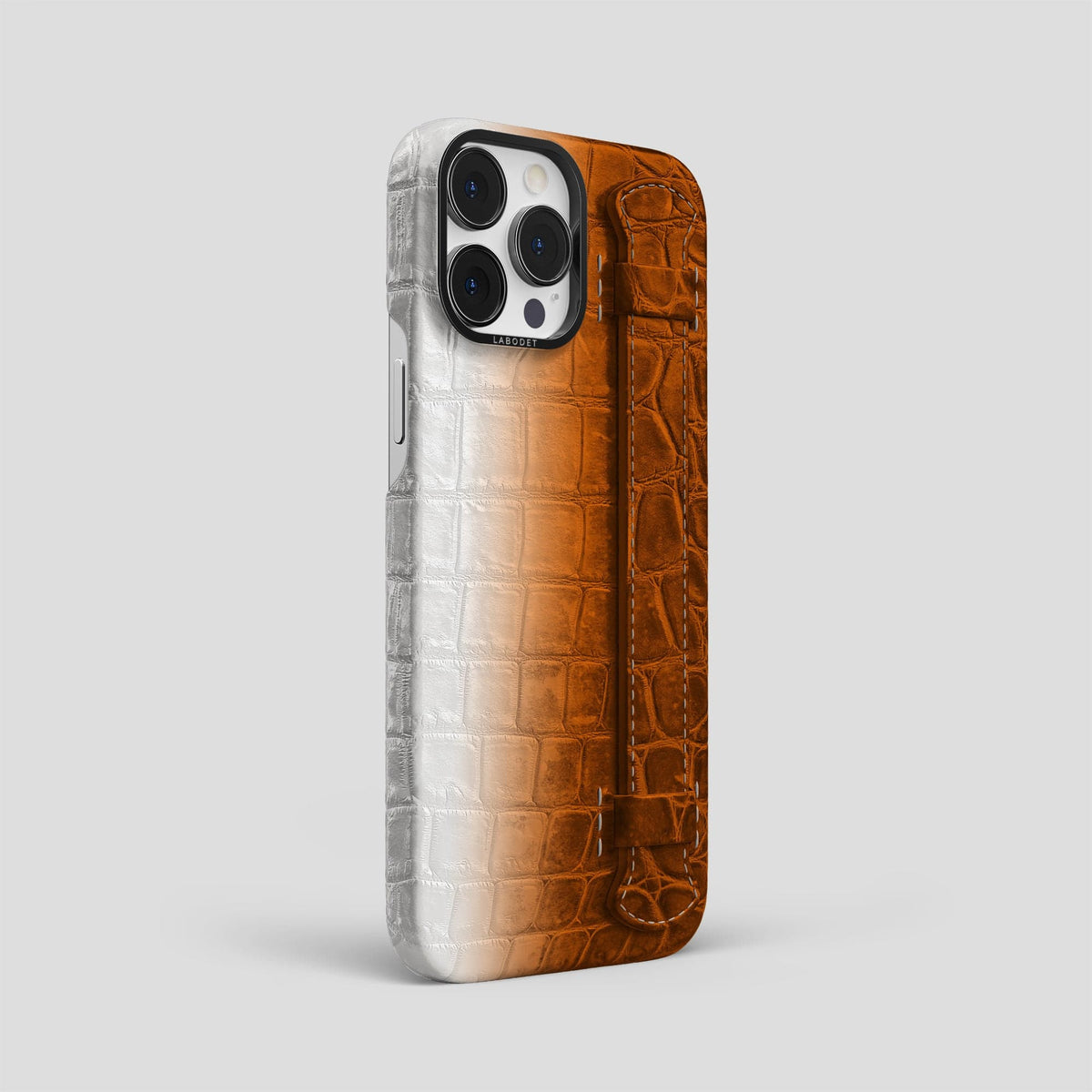 Orange iPhone 13 Pro Max Himalaya Strap Case with Black Metal -2 | Orange-Black